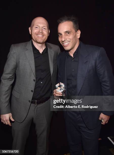 Bill Burr and Sebastian Maniscalco attend the 2018 Billboard Live Music awards at Montage Beverly Hills on November 13, 2018 in Beverly Hills,...