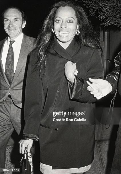 Arne Naess and Diana Ross during Arne Naess and Diana Ross At Spago's Restaurant at Spago's in West Hollywood, California, United States.