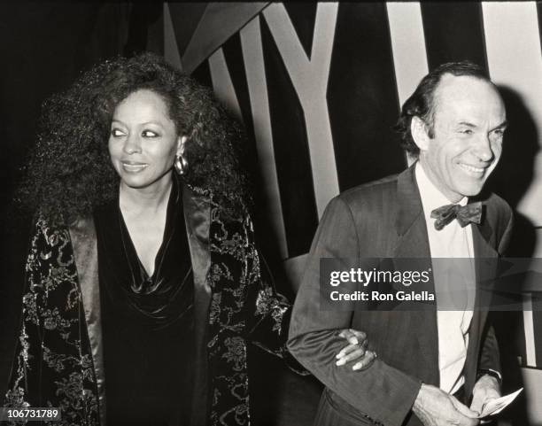 Arne Naess and Diana Ross during Performance of "Waiting for Godot" at Lincoln Center in New York City, New York, United States.