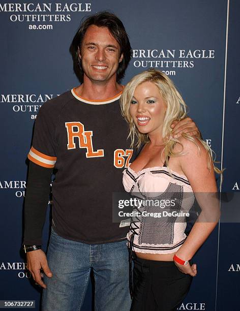 James Wilder and Colleen Shannon during American Eagle Outfitters Rocks Los Angeles with a Back To School Tailgate Party - Arrivals at Hollywood Lot...