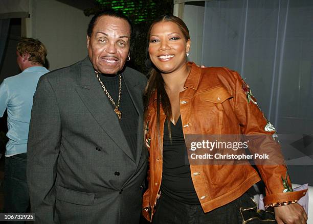 Joe Jackson and Queen Latifah during VH1 Divas Duets: A Concert to Benefit the VH1 Save the Music Foundation - After Party at MGM Grand in Las Vegas,...