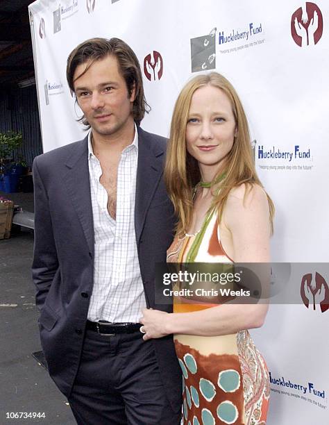 Coleman Laffoon & Anne Heche during "Life's Not Still" Benefiting the Huckleberry Fund at Bergamot Station in Santa Monica, California, United States.