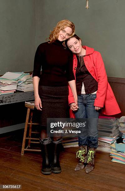 Emily Deschanel, Marguerite Moreau during 2004 Sundance Film Festival - "Easy" Portraits at HP Portrait Studio in Park City, Utah, United States.