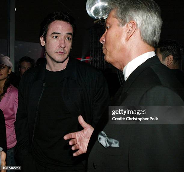 John Cusack and Michael Buffer during Lennox Lewis vs Vitali Klitschko - HBO Post Fight Party at Staples Center in Los Angeles, California, United...