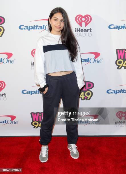 Alessia Cara attends the 2018 WiLD 94.9's FM's iHeartRadio Jingle Ball at Bill Graham Civic Auditorium on December 1, 2018 in San Francisco,...