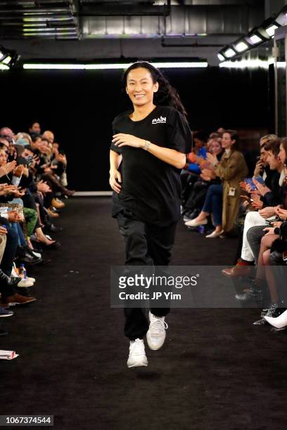 Designer Alexander Wang walks the runway during the Alexander Wang Fall 2019 show at One Hanson Place on December 1, 2018 in New York City.
