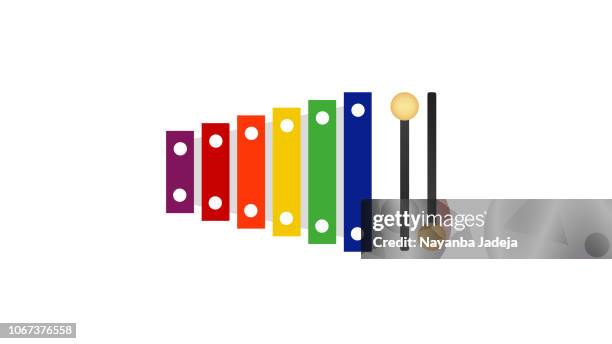 xylophone vector design with sticks - playing xylophone stock illustrations