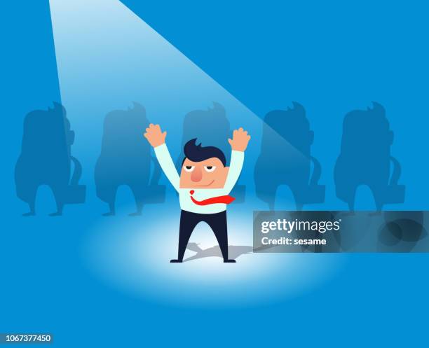businessman standing out - customer first stock illustrations