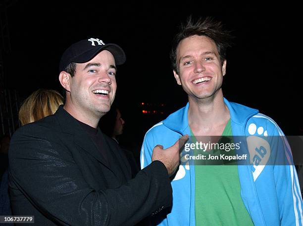 Carson Daly and Mark Hoppus at the City of Hope Spirit Award Honoring Van Toffler at Green Acres Estate, home of Ron Burkle. The event raised $2.2...