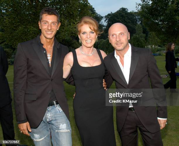 Stefano Gabbana with Sarah Ferguson and Domenico Dolce