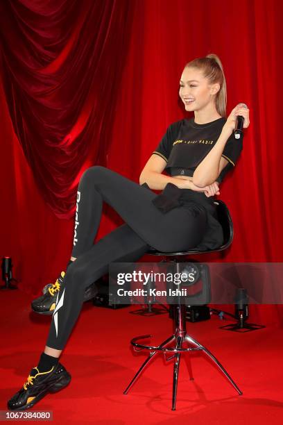 Gigi Hadid attends the Reebok Classic 'Future Nostalgia' Party on November 14, 2018 in Tokyo, Japan.