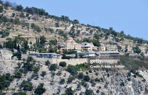 Monastery of Archangel Thasos. Thasos is a Greek island, geographically part of the North Aegean Sea, but administratively part of the Kavala...