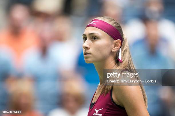 Open Tennis Tournament- Day Six. Aleksandra Krunic of Serbia in action against Madison Keys of the United States in the Women's Singles round three...