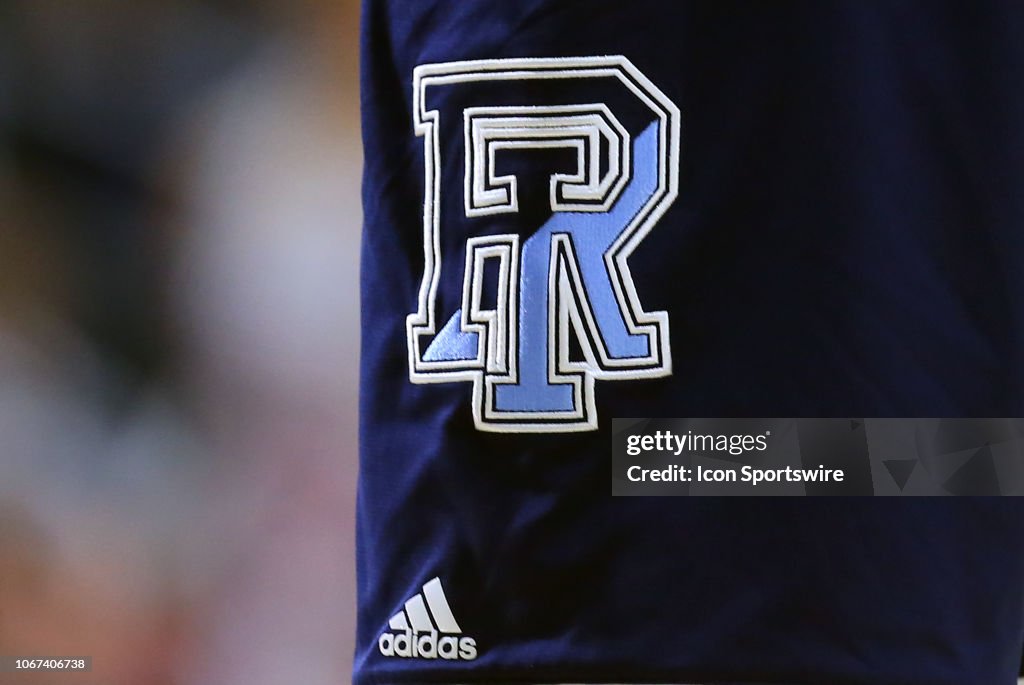 A general view of the Rhode Island Rams logo on a pair off game... News ...