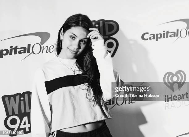 Alessia Cara attends the 2018 WiLD 94.9's FM's iHeartRadio Jingle Ball at Bill Graham Civic Auditorium on December 1, 2018 in San Francisco,...