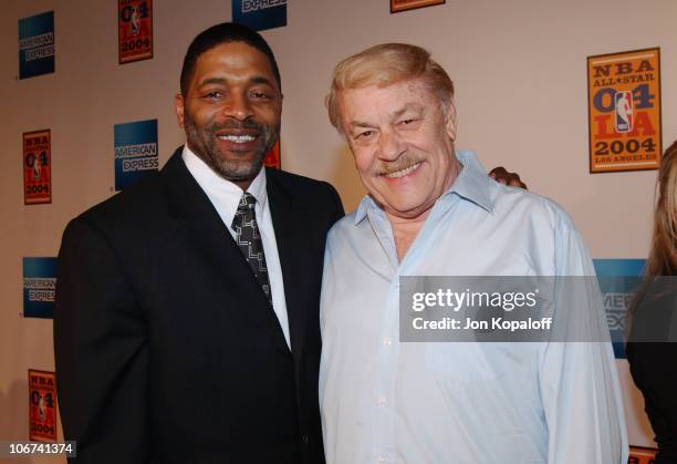 Norm Nixon and Dr. Jerry Buss arriving at the Official Tip-Off to NBA All-Star 2004 Entertainment, American Express Celebrates the Rewarding Life of...