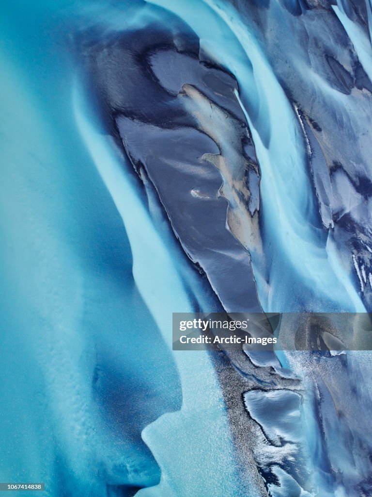 Patterns in Riverbeds seen from above, Iceland