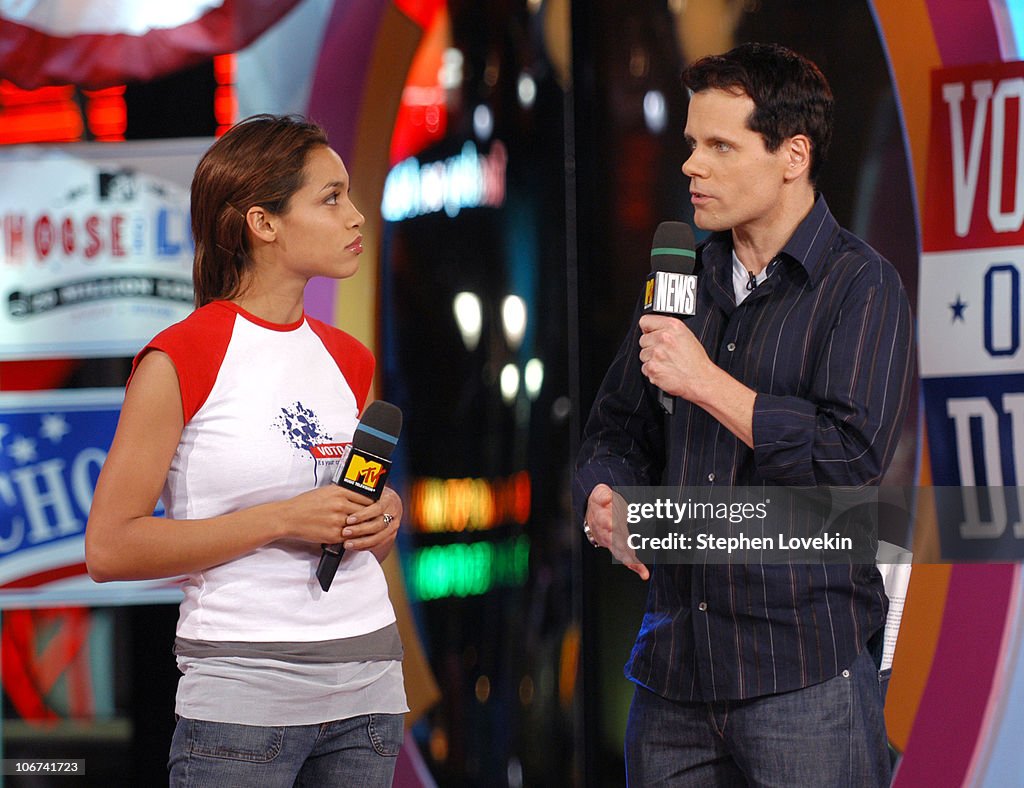 Rosario Dawson and MTV's John Norris during Sean "P. Diddy" Combs