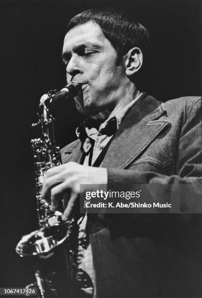 Abe/Shinko Music/Getty Images: Art Pepper performing on stage at YBC TV Hall, Yamagata, Japan, 14th March 1978.