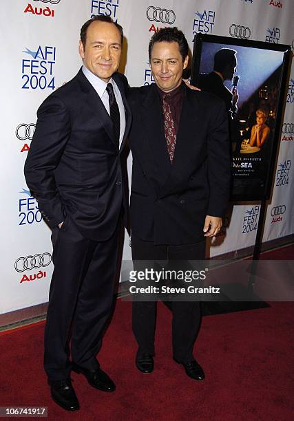 Kevin Spacey and Dodd Darin during 2004 AFI Film Festival - "Beyond The Sea" Premiere - Opening Night Gala - Arrivals at Cinerama Dome in Los...