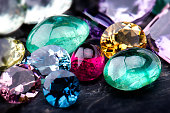 Gemstones collection jewelry set.