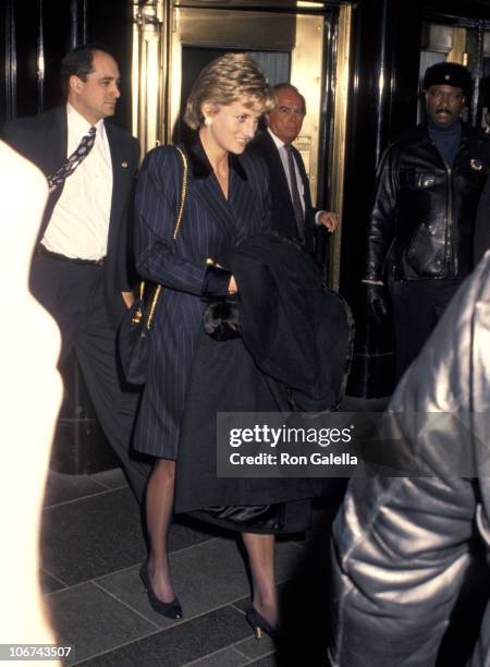 Princess Diana during Princess Diana Leaving The Carlyle Hotel Headed Back To London at The Carlyle Hotel in New York City, New York, United States.