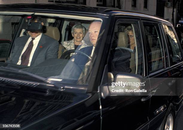 Liz Tilberis and Princess Diana during Princess Diana Leaving The Carlyle Hotel Headed Back To London at The Carlyle Hotel in New York City, New...