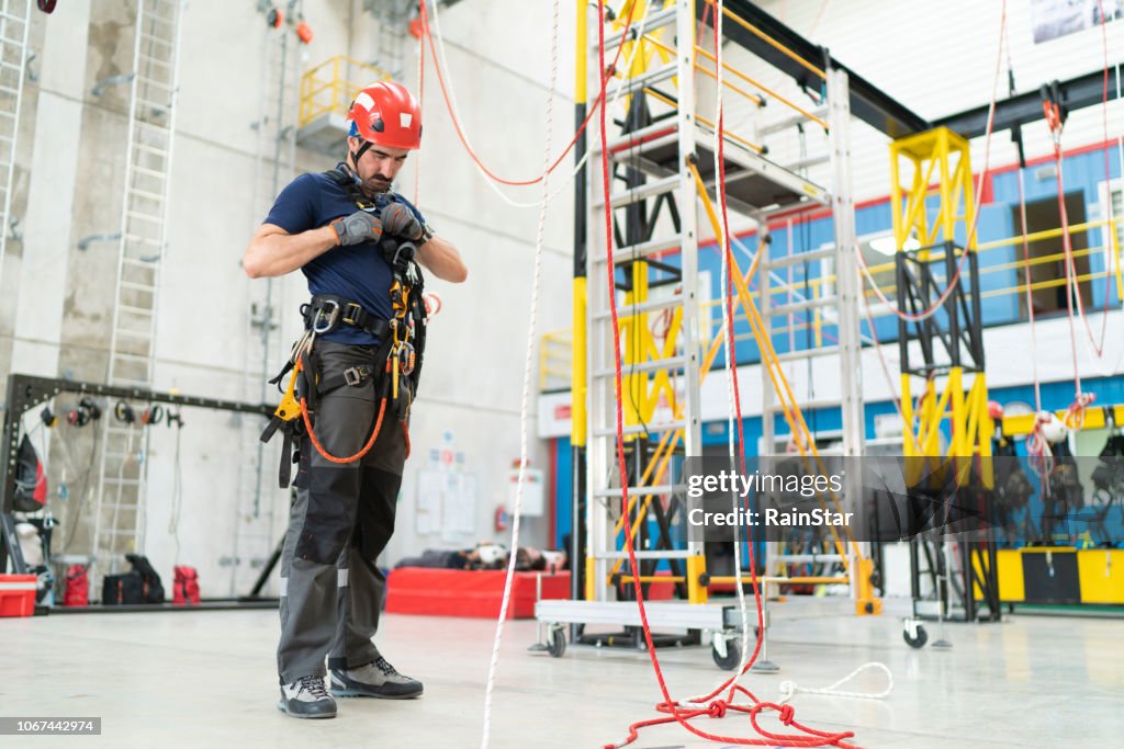 Preparing industrial Climber