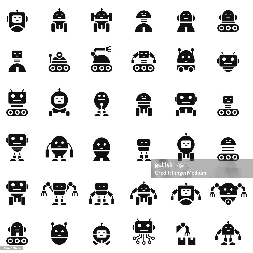 Conjunto de iconos de robots