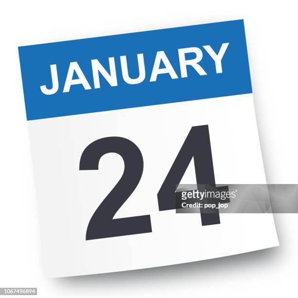 january 24 - calendar icon - january 24 stock illustrations