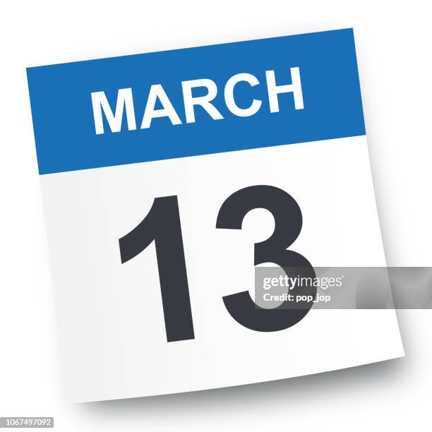 march 13 - calendar icon - march 13 stock illustrations