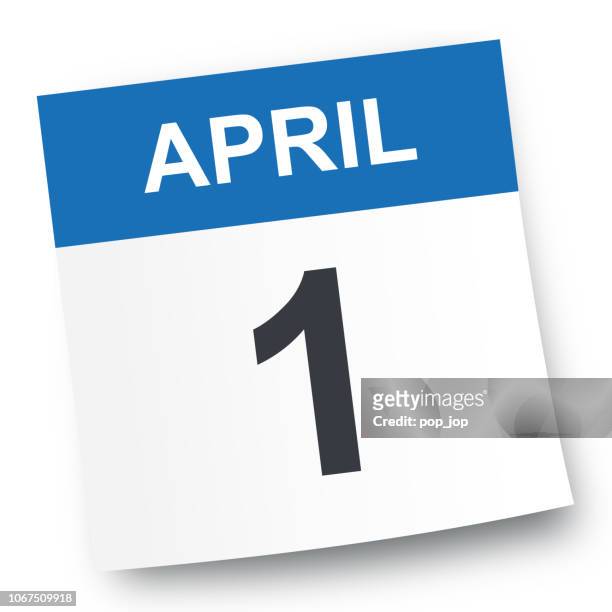 april 1 - calendar icon - april stock illustrations