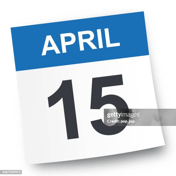 april 15 - calendar icon - number 15 stock illustrations