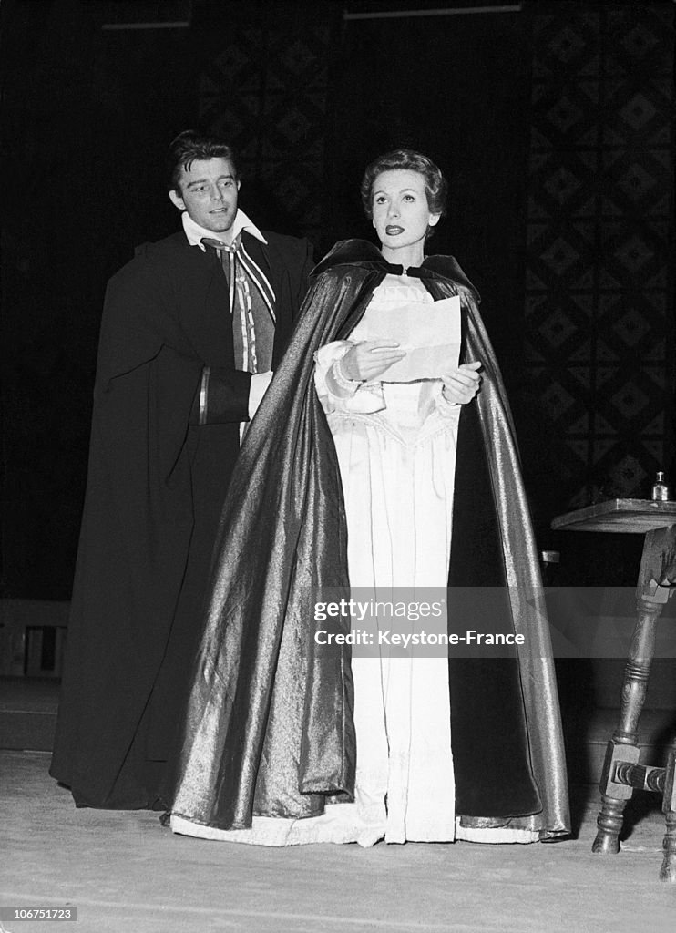 Gerard Philipe And Gaby Sylvia In 1954