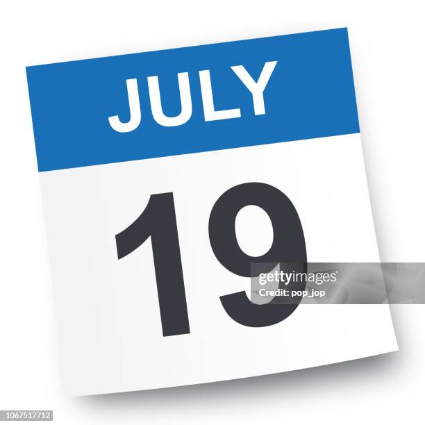 ilustrações de stock, clip art, desenhos animados e ícones de july 19 - calendar icon - july 19 2018