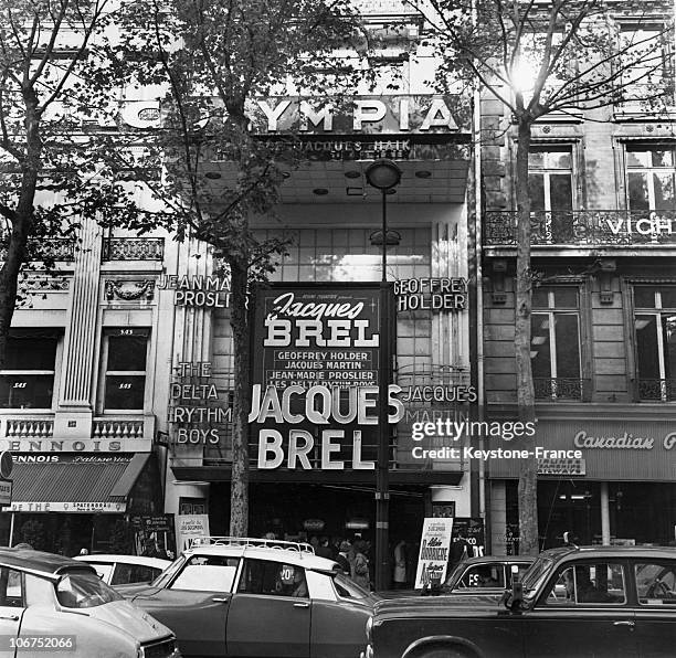 The Belgian Singer Jacques Brel Headlining At The Olympia, On October 28Th, 1964.