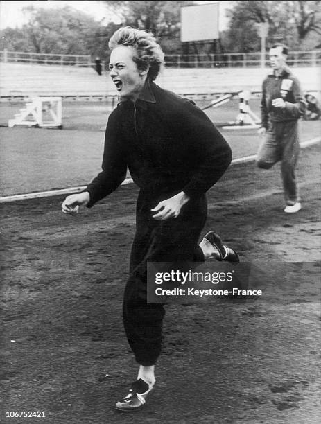 Australian Runner, Betty Cuthbert, Training In Melbourne, Australia. She Won Both The 100M And 200M Races In The Presence Of An Australian Audience...