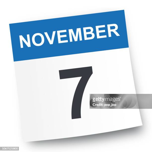 ilustraciones, imágenes clip art, dibujos animados e iconos de stock de 7 de noviembre - icono de calendario - seventh