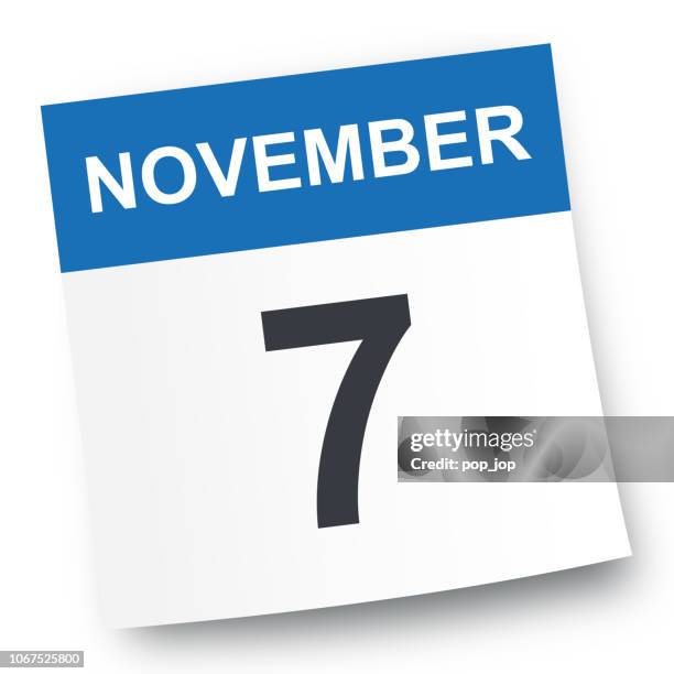 november 7 - calendar icon - november 2019 stock illustrations