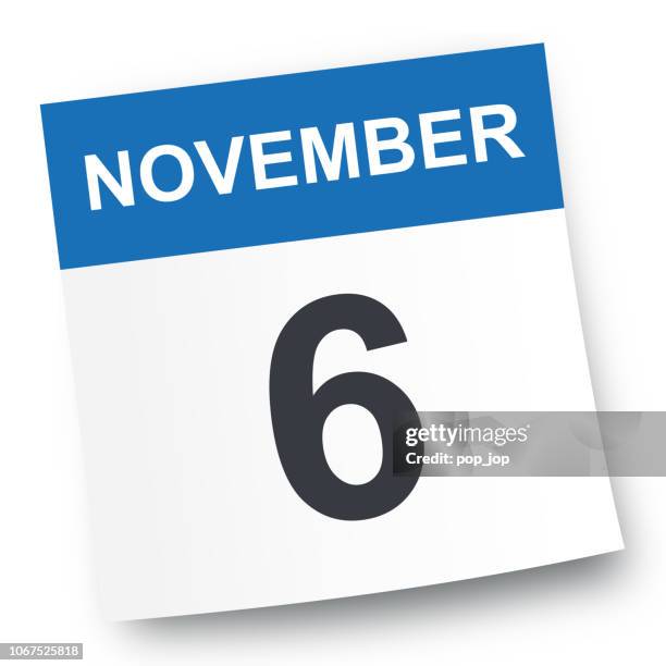 november 6 - calendar icon - november 2019 calendar stock illustrations