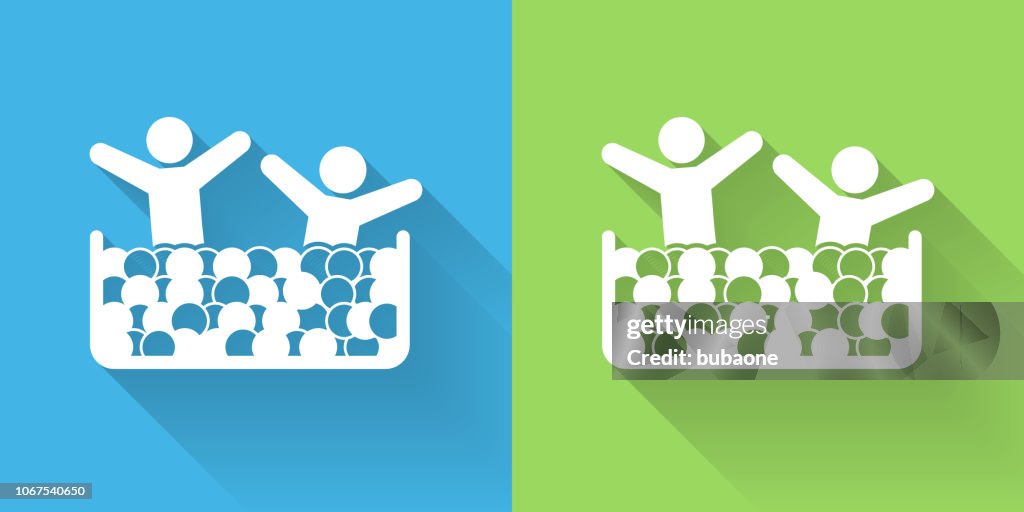 Children Ball Pool Icon with Long Shadow
