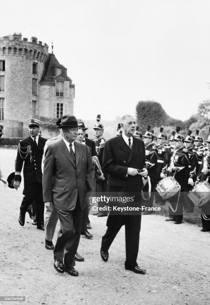 Rambouillet Castle, Us President Eisenhower And General Charles De Gaulle In September 1959 