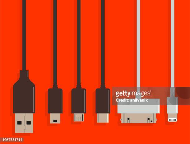 usb - cable stock illustrations