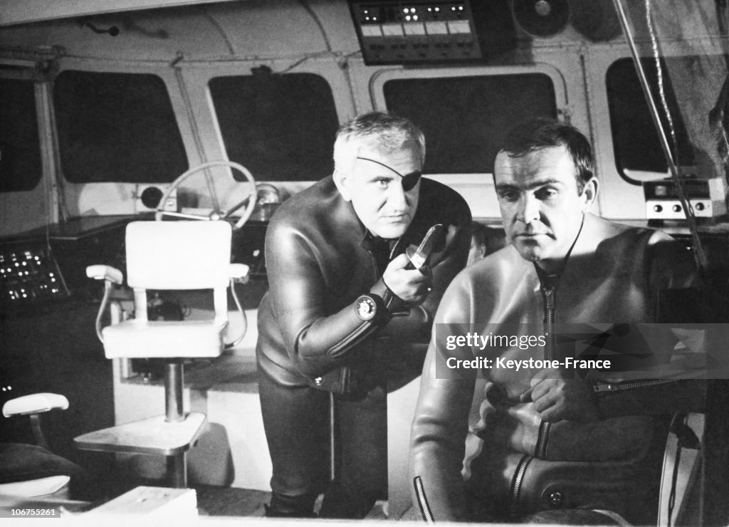 Sean Connery And Adolfo Celi In A Scene Of The James Bond Movie Thunderball. 1965
