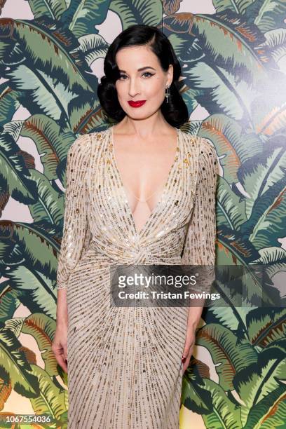 Dita Von Teese attends a performance by Dita Von Teese and The Copper Coupe at The Box Soho on November 14, 2018 in London, England.