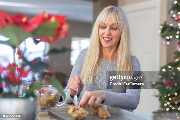 winter cookies - funny fat women stockfoto's en -beelden