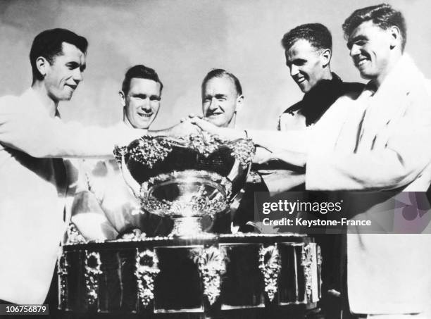 Australia, Davis Cup, Melvin Rose, Ian Eyre, Harry Hopman, Ken Mcgregor And Frank Sedgman In The 1930'S