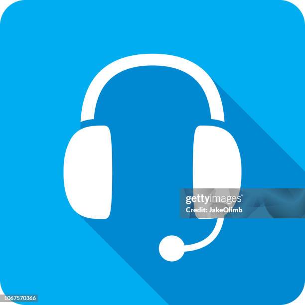 headset icon silhouette 2 - gaming headset stock illustrations