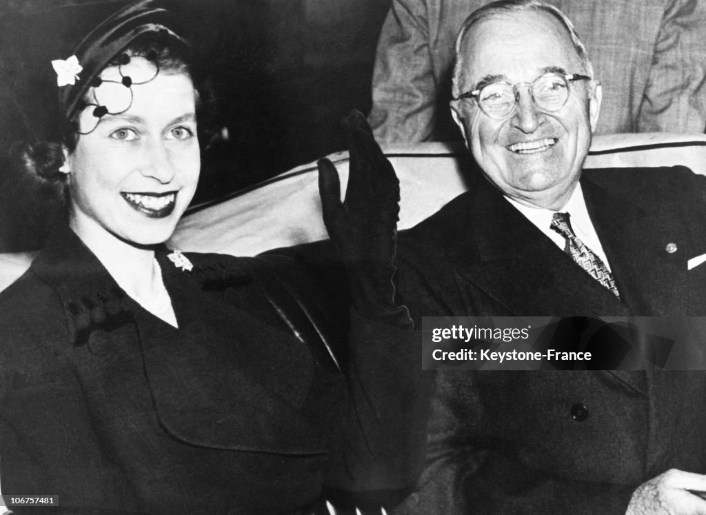Washington, Princess Elizabeth And Us President Truman In 1951
