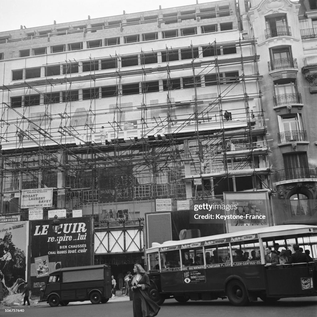 Paris, Clichy Square. The New Wepler Cinema In September 1956.
